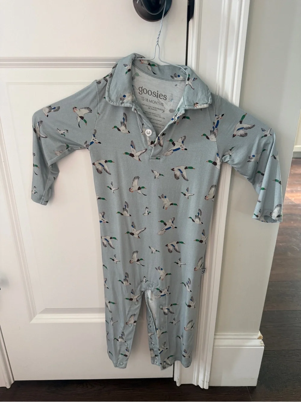 Light Blue Duck-Print Baby One-Piece Bodysuit